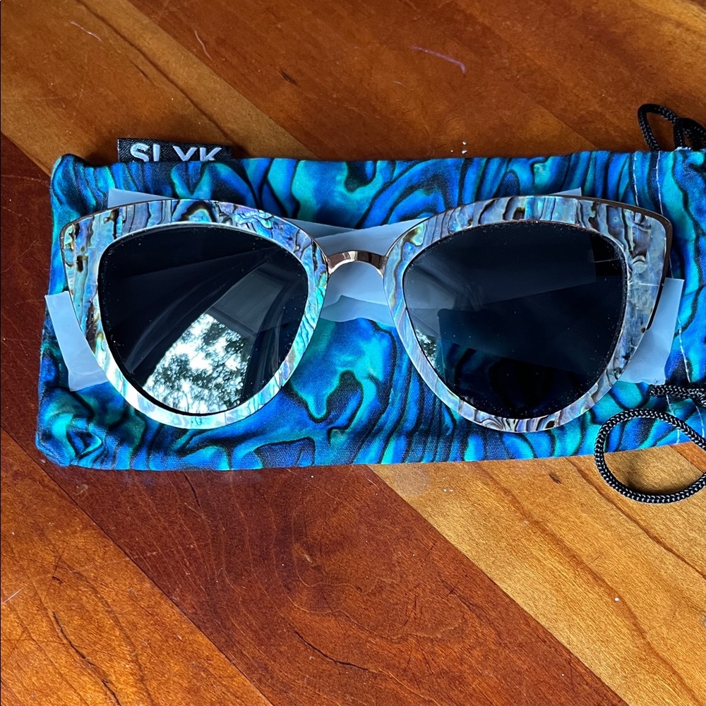 SLYK SHADES bombshell abalone sunglasses blue green - Picture 11 of 12